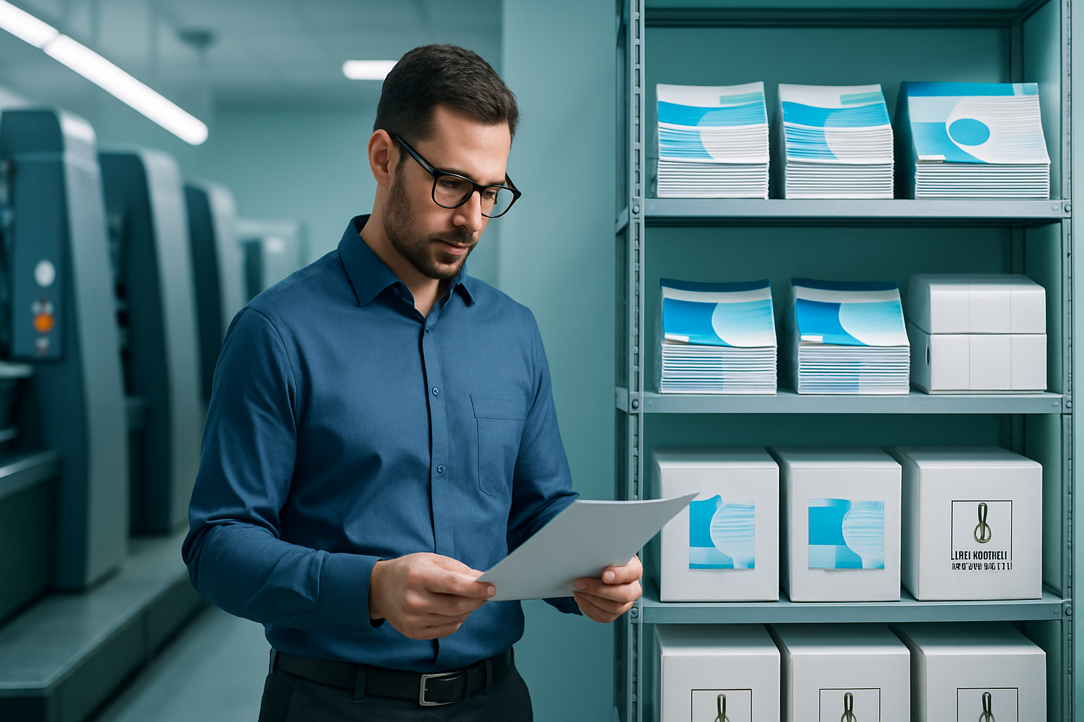 Organized bilingual pharmaceutical marketing materials in a clean Montreal facility